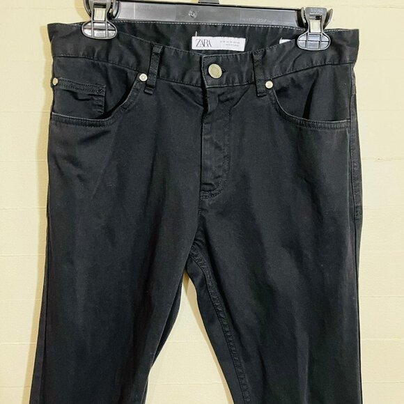 Zara The Skinny Fit Jeans in Deep Black SZ 30 Cotton - Picture 3 of 10